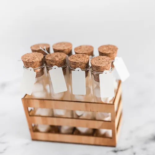 Glass Bottles Wood Cap Pouch